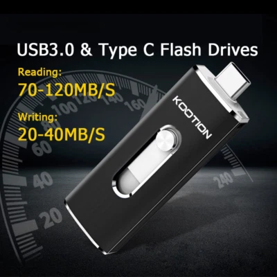 Type C USB Flash Drives 256GB Drive Memory Stick Pendrive For Android PC Laptop - Image 1 of 4