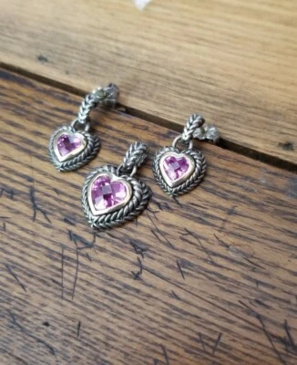 Kay jewelers 10k Yellow Gold & Sterling silver lab created Earrings Pendant  Set - Image 1 of 4