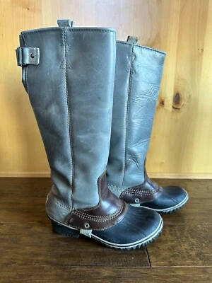 SOREL SLIMPACK TALL 8 Ecuestre Equitación Pizarra Gris Usado en Excelente Condición Impermeable RARA HEBILLA Foto 1 de 4