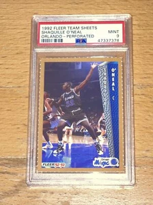 1992 Fleer Perforated Team Sheets SHAQUILLE O'NEAL Rookie RC PSA 9 - Bild 1 von 2
