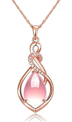 Brillante Diva Moda Oro Rosa Cristal Elegante Collar Colgante para Niñas y Mujeres Foto 1 de 4