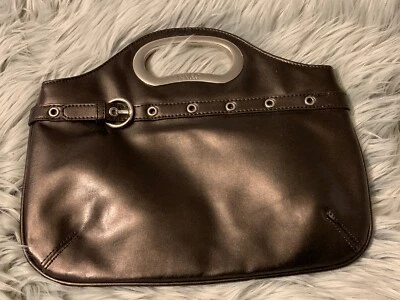 Bolso sin asas New York and Company NY&C metálico marrón bronce y plata precioso Foto 1 de 4