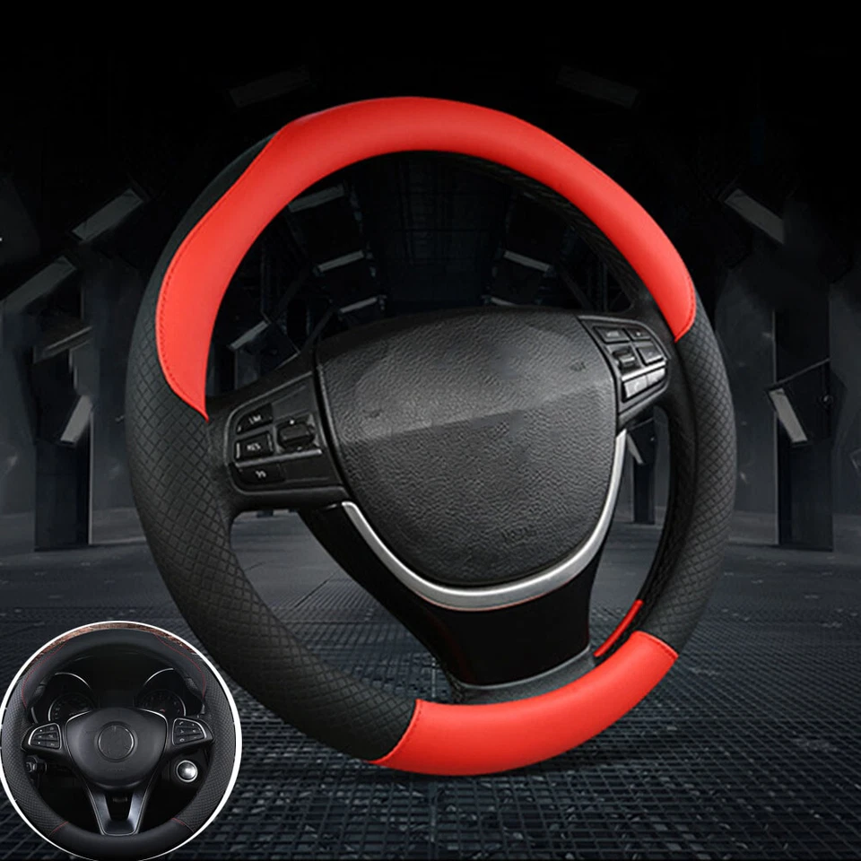 Cubierta protectora transpirable antideslizante para volante de cuero de microfibra Foto 1 de 4