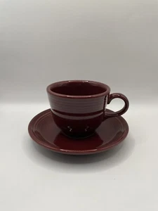 Juego de taza de té y platillo de cinabrio Fiesta Homer Laughlin - Imagen 1 de 15