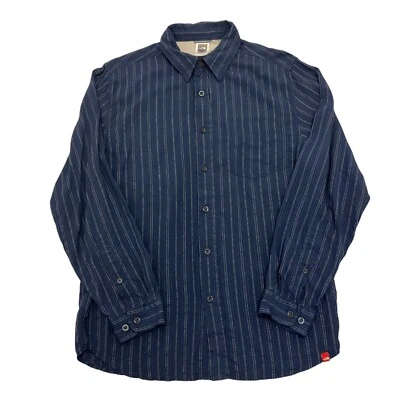 The North Face Shirt Striped Navy Mens M Long Sleeve Modal Button Up - Image 1 of 4
