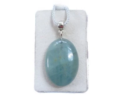 Aquamarin Cabochon Anhänger mit Ringschlaufe Nr. 3571 - Bild 1 von 2