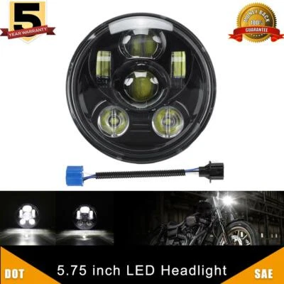 5.75" LED Headlight For Honda Shadow ACE Sabre Spirit VLX 600 750 1100 GL 1800 - Image 1 of 4