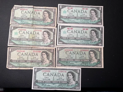 1967 Centennial $1 Canada Notes, lot of 7 bills (2 are UNC) - MAKE AN OFFER! - Image 1 of 2