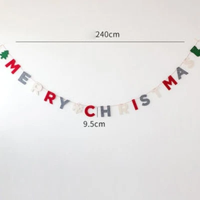 For Christmas Bunting Banner: Festive Non-Woven Decoration For Indoor - Bild 1 von 4