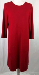 Vestido recto pulóver rojo alto para mujer talla grande tejido J. Jill Ponte‎ manga 3/4 - Imagen 1 de 9