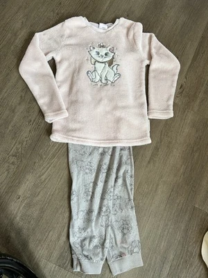 Disney Aristocats Marie Girls Fuzzy Pink Pyjama set (top & trousers) + 8-9 years - Image 1 of 4