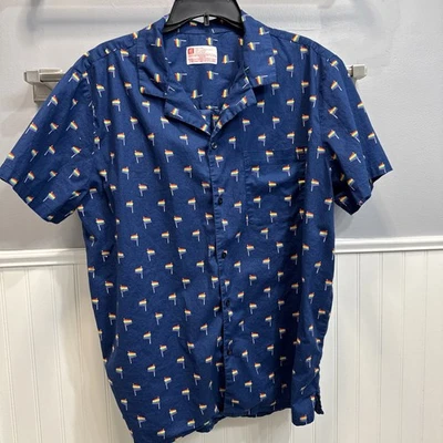 Camisa Rainbow Pride Flags para hombre XL manga corta abotonada LGBTQ azul marino Foto 1 de 4