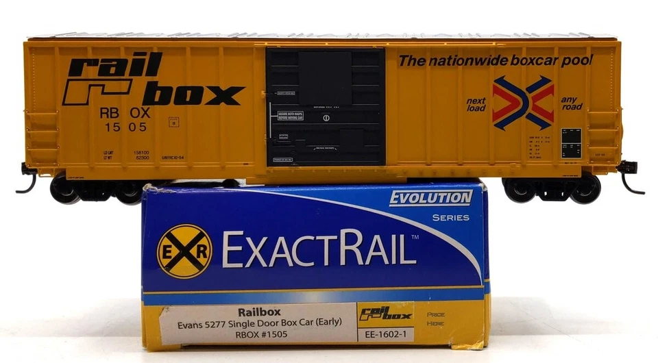 ExactRail EE-1602-1 HO Scale Railbox Evans 5277 Single Door Boxcar #1505 NIB - Image 1 of 1