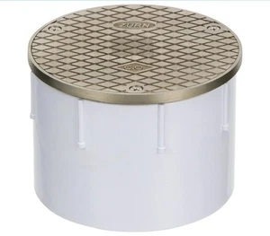 CO2450-PV4 Adjustable Floor Cleanout, Nickel Top, 4" PVC, Brass - Picture 1 of 3