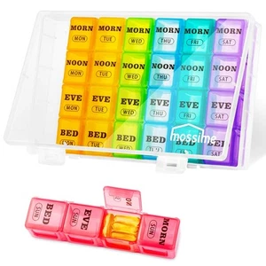 XL Large Weekly Pill Organizer 4 Times a Day, 7-Day Pill Boxes and Organizer ... - Picture 1 of 8