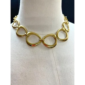 Goldtone 17-21 Inch Necklace Statement Lays Flat - Picture 1 of 8