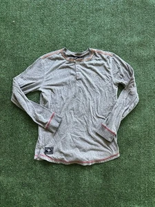LRG Boys Long Sleeve Grey Henley Shirt Size Large 14/16 - Picture 1 of 3