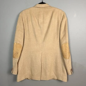 Abrigo deportivo DAKS para hombre 43 cabello camello tostado gamuza parche en el codo occidental vintage indie - Imagen 1 de 16