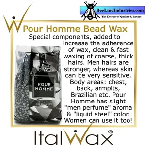 ItalWax Pour Homme - Perline di cera dure senza strisce 2,2 libbre. Borsa - Foto 1 di 2