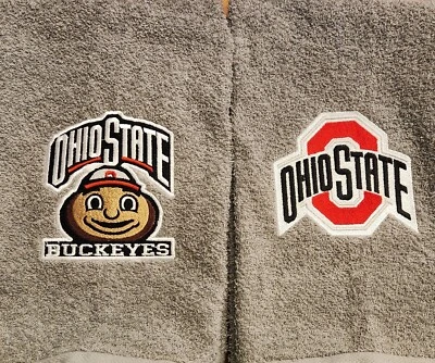 Toallas de mano grises bordadas Ohio State Buckeye Foto 1 de 3