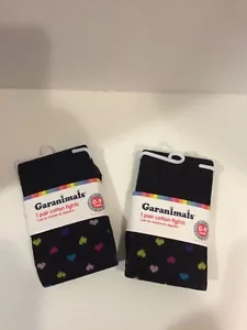 Garanimals 2 Pairs Cotton/Polyester Infant Tights 0-9 Months Hearts Design - Picture 1 of 4