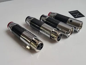 4x HIFI Carbon Fiber Silver Plated XLR Connector Audio Plug high end  - Picture 1 of 6