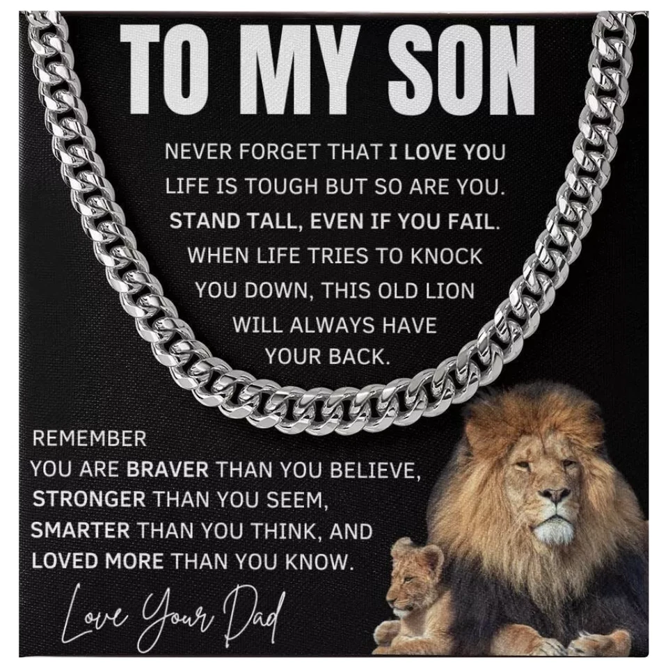 To My Son Necklace, Gift for Son from Dad, Son Necklace, Birthday Gift For Son - Image 1 of 1