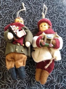 Christmas Ornament Girl  and Boy Dressed with toys - Picture 1 of 2