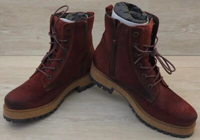 Taos Main Street Lace Up Mid Boots Boot 41 Women Red Rugged Leather 10 10.5  - Image 1 of 4