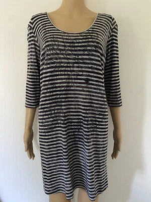 Vestido Diesel Ligero Manga 3/4 Gris y Carbón Rayas Floral Cara 6 Foto 1 de 4