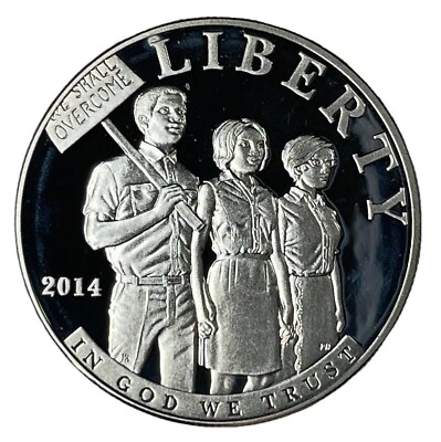 2014-P $1 Civil Rights of 1964 Modern Silver Commemorative Dollar Proof # - Image 1 of 2