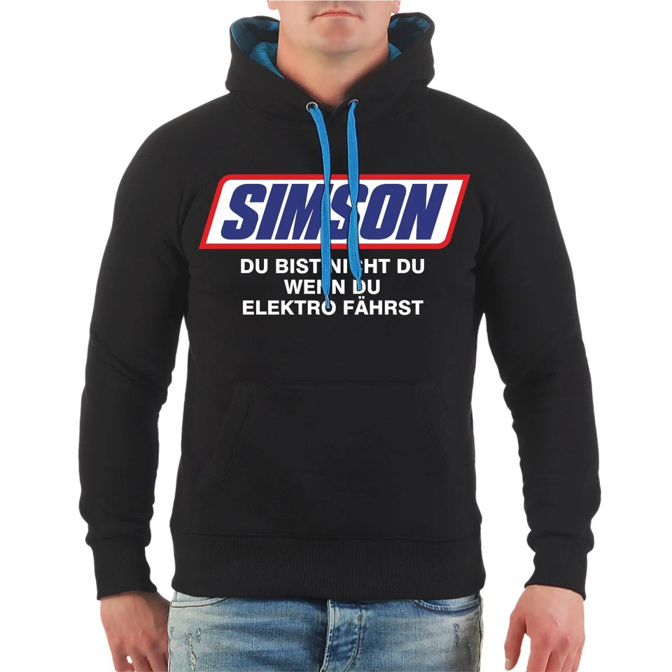 Herren Kapuzenpullover Simson Du bist nicht du wenn du Elektro fährst Hoodie - Bild 1 von 1
