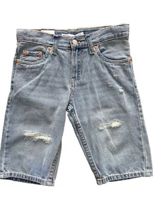 Levi's Boy's 511 Adjustable Waistband Slim Fit Distressed Denim Shorts Size 10 - Picture 1 of 4