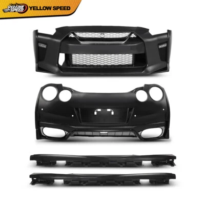 Ajuste para 09-22 Nissan R35 GTR a 2017+ parachoques delantero MY17 + parachoques trasero + faldones laterales Foto 1 de 4