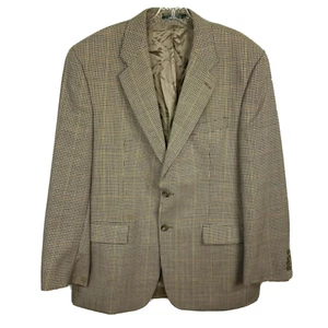 Chaqueta Blazer Lauren Ralph Lauren Para Hombre Talla 42R Beige Lana A Cuadros Pecho Único - Imagen 1 de 10
