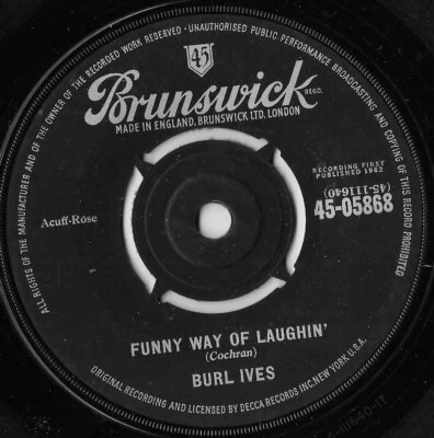 Funny Way Of Laughin' / Mother Wouldn't Do That / Burl Ives G - Image 1 of 2