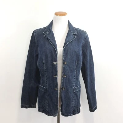 Chaqueta Blazer Gloria Vanderbilt Denim Envejecido 100% Algodón Para Mujer Talla L Foto 1 de 4