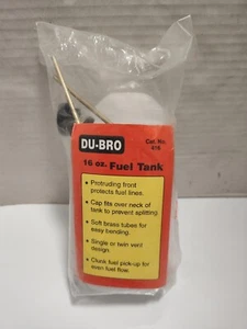 New DU-BRO 16 oz Plastic Fuel Tank, RC Parts Du-Bro Fuel Tank 16 Ounces - Picture 1 of 5