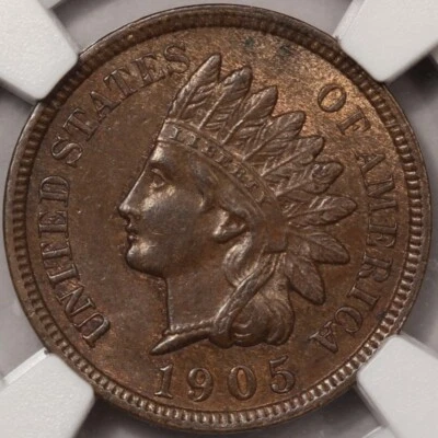 1905 Indian Cent NGC AU-58 - Image 1 of 4