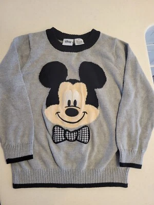 Babies R Us 学步儿童 男孩 灰色 米老鼠 领结 毛衣 尺寸 5t 二手状况完好 — 第 1/4 张图片