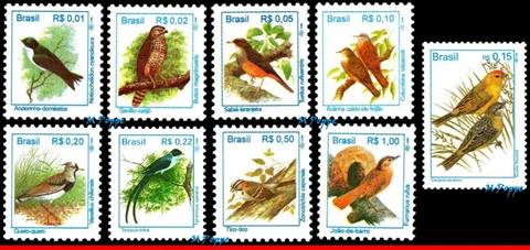 2484-2494 BRAZIL 1994 1995 1997 BIRDS, R$, RHM 710-16 718 741, SET COMPLETE MNH Cover