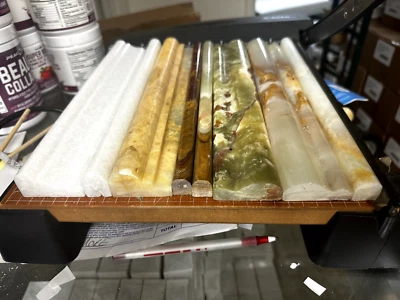 chair rail, pencil onyx natural stone molding 12" long - Image 1 of 4