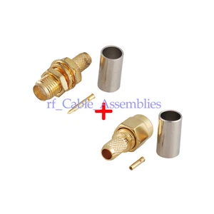 5 kit RP SMA Male Plug /Female Jack bulkhead RF Connector Crimp for LMR200 cable - Picture 1 of 7