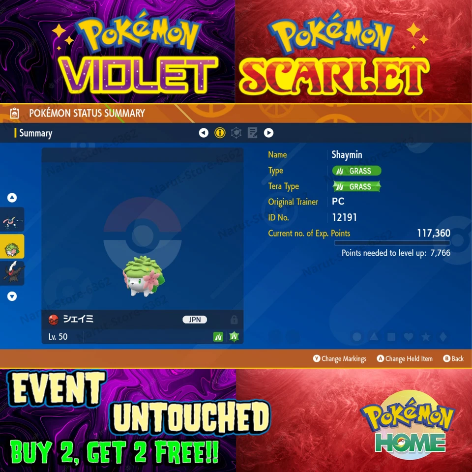 Shaymin Pokémon Center Event 2012🌟 Event Untouched🔥Pokémon Scarlet & Violet - Image 1 of 1
