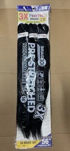 3X BRAID 301 28" - FREETRESS SYNTHETIC PRE-STRETCHED JUMBO BRAIDING (240g) 1B - Picture 1 of 1