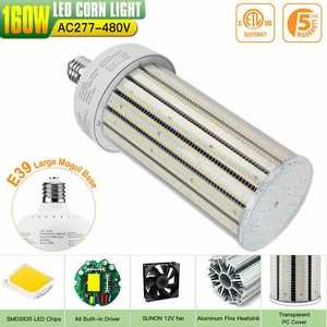 480V Retrofit Light 160W LED Corn Cob Bulb High Bay Garage Warehouse Lighting UL - Picture 1 of 12