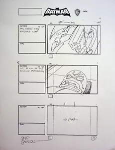 Lápiz de guión gráfico dibujado a mano de Batman: The Brave and the Bold JEFF JOHNSON FIRMADO - Imagen 1 de 2