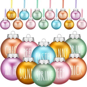 12 Pieces Easter Hanging Ornaments Easter Egg Decorations Decorative Ball Orname - Picture 1 of 12