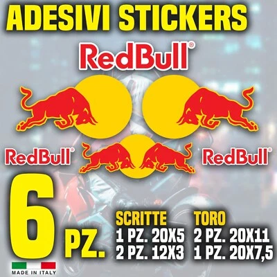 Adesivo Stickers Red bull Ktm carena moto casco pvc redbull kit 6 pz - Immagine 1 di 2