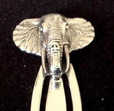 Sterling Silver Lucky Elephant wild animal Bookmark Letter Opener reading gift - Immagine 1 di 4